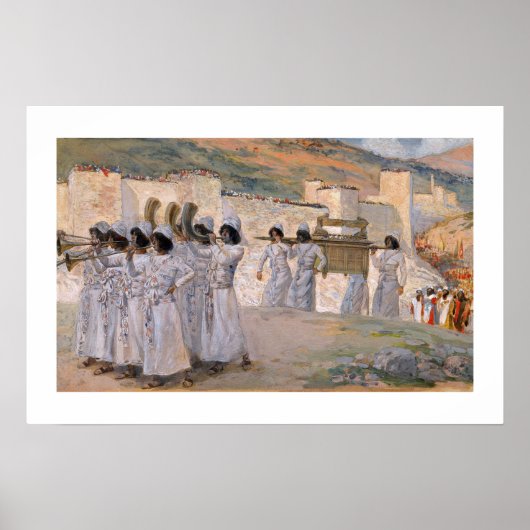Die sieben Trumpets von Jericho von James Tissot Poster (Vorne)