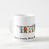 Die sieben Zwerge der Menopausen-Tasse Kaffeetasse (Vorderseite Links)