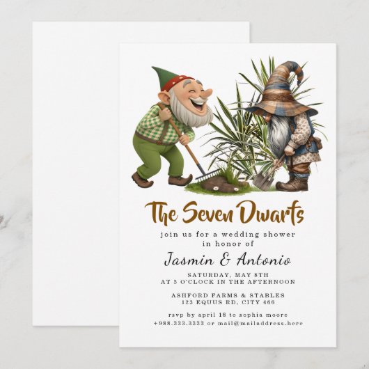 Die sieben Zwerge Einladung (Vorne/Hinten)