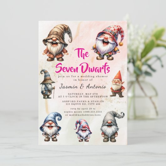 Die sieben Zwerge Einladung (Stehend Vorderseite)