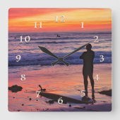 DIE SIEBTE WELLE QUADRATISCHE WANDUHR (Vorderseite)