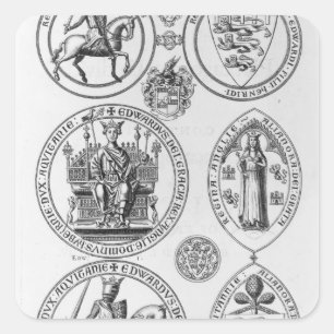 Die Siegel von Edward I Quadratischer Aufkleber