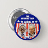 Die Siegermannschaft für Amerika: Obama u. Biden Button (Vorne & Hinten)