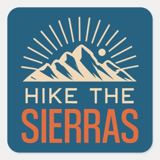 Die Sierras California Quadratischer Aufkleber (Vorderseite)