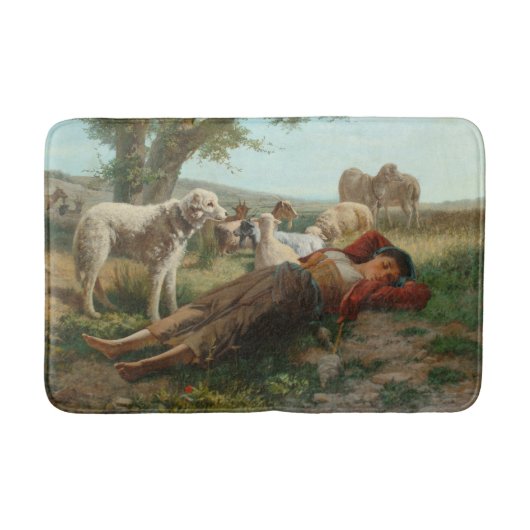 Die Siesta des Goatherder Girl's (von Carlo Ademol Badematte (Vorderseite)