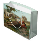 Die Siesta des Goatherder Girl's (von Carlo Ademol Große Geschenktüte (Rückseite Schrägansicht)