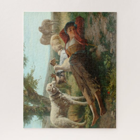 Die Siesta des Goatherder Girl's (von Carlo Ademol Puzzle (Vertikal)