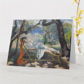 Die Siesta (Jeanne, die in einem Schaukelstuhl ruh Karte (Gelbe Blume)