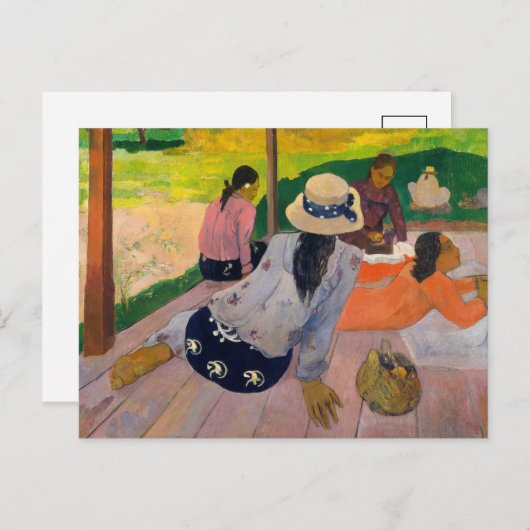 Die Siesta | Paul Gauguin Postkarte (Vorne/Hinten)