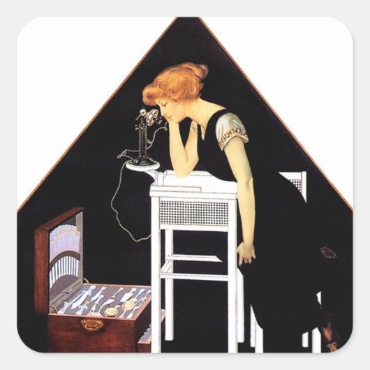 Die Silberkiste von C Coles Phillips Quadratischer Aufkleber (Vorderseite)