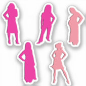 Die Silhouette der Frauen in Scrap Booking Aufkleber (Vorderseite)