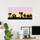Die Silhouette der Nativität klingt nach Männern a Poster (Heimbüro)