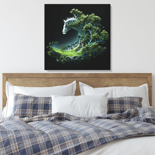 Die Silhouette der Pferdewelt bezaubern Leinwanddruck (Insitu (Schlafzimmer))