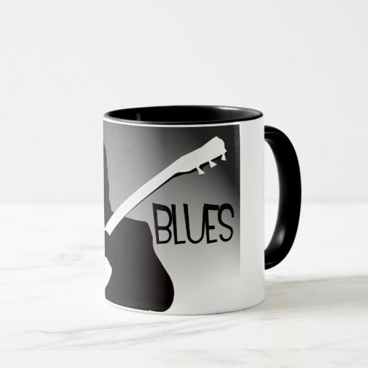 Die Silhouette des Bluesspielers mit einem Tasse (VorderseiteRechts)