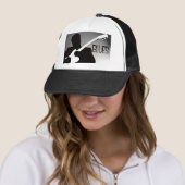 Die Silhouette des Bluesspielers mit einem Truckerkappe (Beispiel)