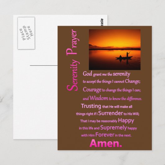 Die Silhouette des Stille Gebets Postkarte (Vorne/Hinten)