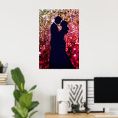Die Silhouette junger Liebe auf einem Wandposter Poster (Heimbüro)