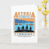 Die Silhouetten der Goonies über Astoria Goondocks Karte (Gelbe Blume)