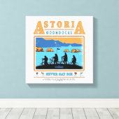 Die Silhouetten der Goonies über Astoria Goondocks Leinwanddruck (Insitu (Holzboden))