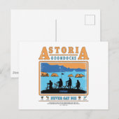 Die Silhouetten der Goonies über Astoria Goondocks Postkarte (Vorne/Hinten)