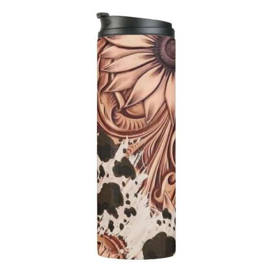 Die Silky Chocolate Color Blume Thermosbecher (Nach rechts gedreht)