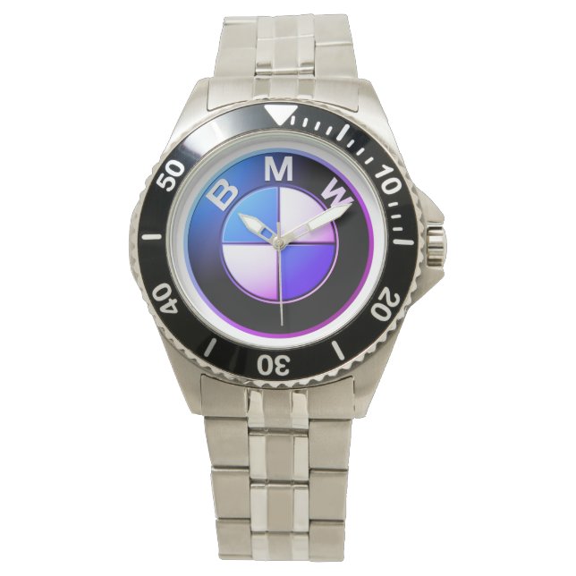 Die Silver BMW Uhr für alle Autoenthusiastiker (Vorderseite)