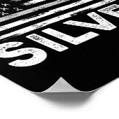 Die Silver Dyslexixie Awareness Flag Silver Ribbon Poster (Ecke)