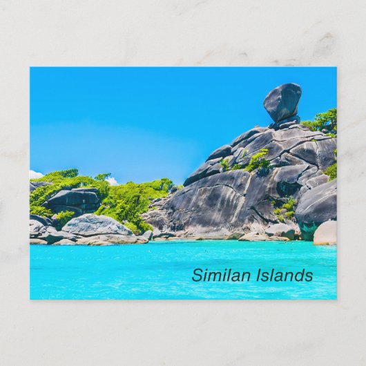 Die Similan-Inseln, Thailand Strand mit Felsen  Postkarte (Vorderseite)
