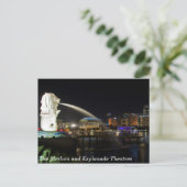 Die Singapur-Merlion- und Esplanade-Theater Postkarte (Stehend Vorderseite)