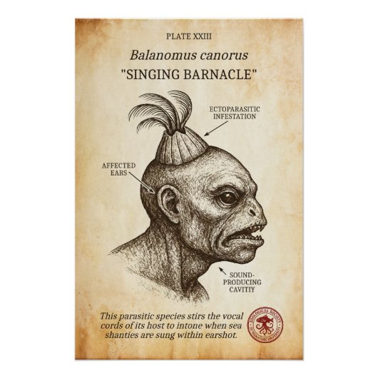 Die Singing Barnacle - Biologie Lovecraftian Poster (Vorderseite)