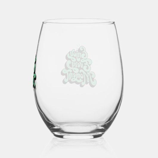 Die Sippe genießen: Genießen Sie jeden Augenblick  Weinglas Ohne Stiel (Rückseite)