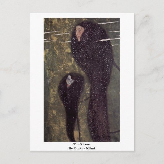 Die Sirenen durch Gustav Klimt Postkarte (Vorderseite)