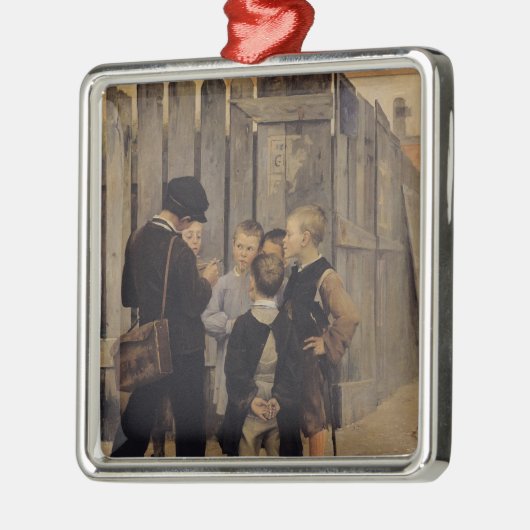 Die Sitzung, 1884 Silbernes Ornament (Links)