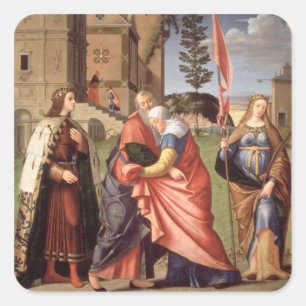 Die Sitzung am Golden Gate mit Heiligen, 1515 ( Quadratischer Aufkleber
