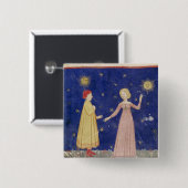Die Sitzung von Dante und von Beatrice Button (Vorne & Hinten)
