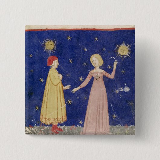 Die Sitzung von Dante und von Beatrice Button (Vorderseite)
