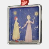 Die Sitzung von Dante und von Beatrice Silbernes Ornament (Links)