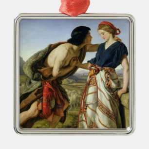 Die Sitzung von Jakob und von Rachel, 1853 Silbernes Ornament