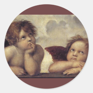 Die Sixtinische Madonna (im Detail) Runder Aufkleber
