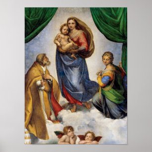 Die Sixtinische Madonna Raffael Poster