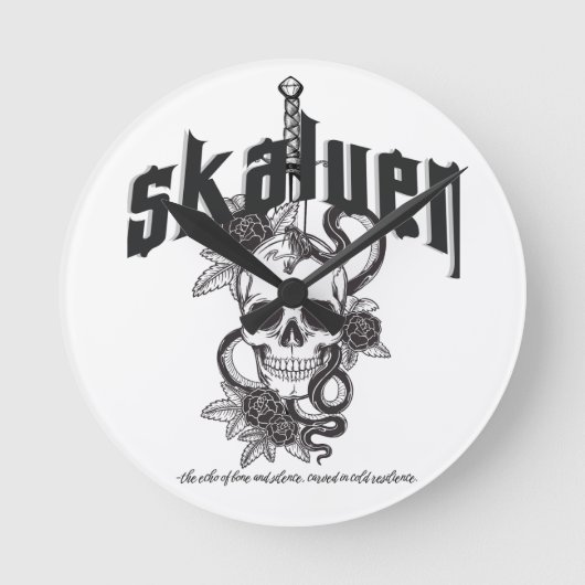 DIE SKALVEN RUNDE WANDUHR (Vorderseite)