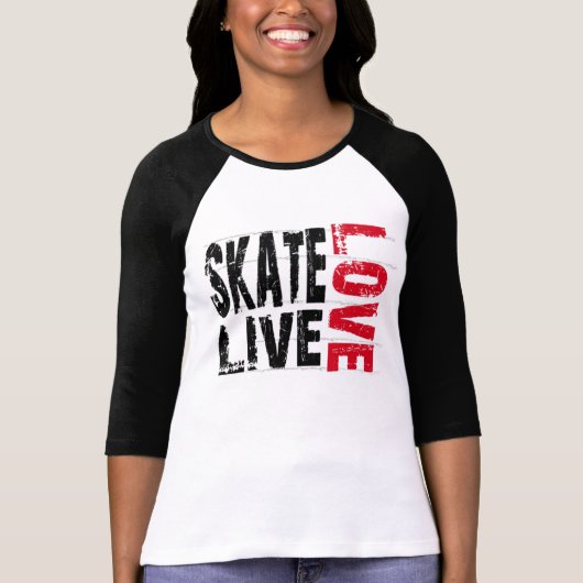 Die Skate-LiveLiebe-T - Shirt der Frauen (Vorderseite)