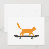Die Skateboard-Katze Postkarte (Vorne/Hinten)