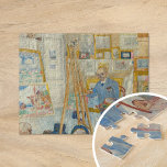 Die Skelettmalerei | James Ensor Puzzle<br><div class="desc">Die Skelettmalerei (1896) | Original-Kunstwerk des belgischen Künstlers James Ensor (1860-1949). Das Bild zeigt ein Skelett mit einem hellblauen Anzug als Künstler, der in seinem Studio arbeitet, umgeben von einer Reihe gerahmter Kunstwerke. Ensor war ein wichtiger Einfluss auf Expressionismus und Surrealismus. Verwenden Sie die Entwurfstools, um einen benutzerdefinierten Text hinzuzufügen...</div>