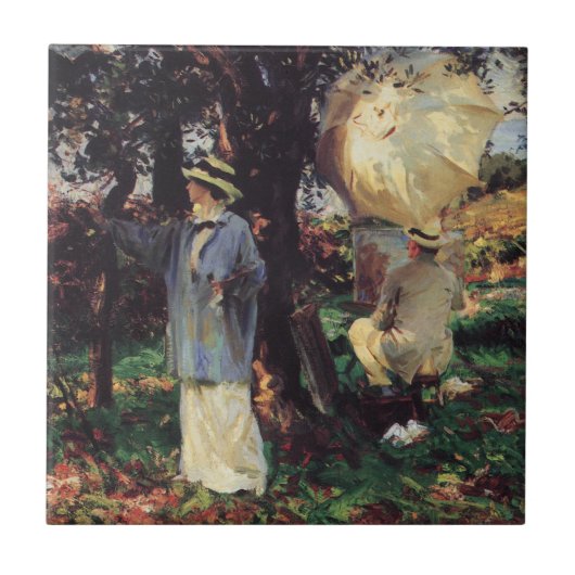 Die Skizzierer von John Singer Sargent Fliese (Vorderseite)