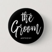 Die Skript-Art-kundenspezifische Hochzeit des Button (Vorderseite)