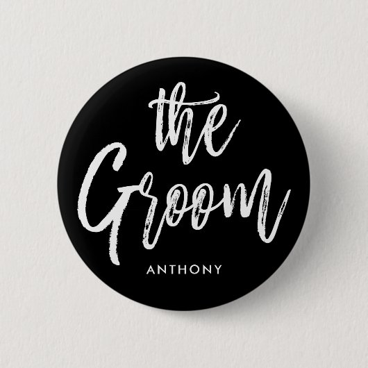 Die Skript-Art-kundenspezifische Hochzeit des Button (Vorderseite)