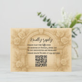 Die skulpierte Vow QR Code Wedding RSVP Card Einladung (Stehend Vorderseite)