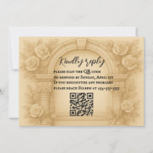 Die skulpierte Vow QR Code Wedding RSVP Card