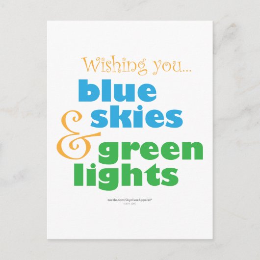 Die Skydivers wollen Postkarte (Vorderseite)